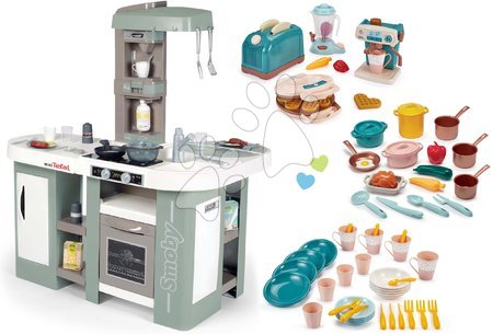 Bucătării electronice de jucărie - Set bucătărie electronică cu bule magice Tefal Studio Kitchen XL Bubble 360° și set de electrocasnice Smoby