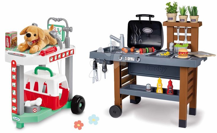 Spielküchen-Sets für Kinder | Seite 12 - Set Grill für den Garten und Tierarztklinik Gartenküche Smoby