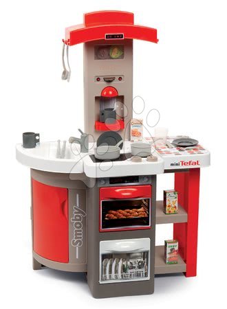 Smoby - Set bucătărie de jucărie pliabilă Tefal Opencook Smoby roșu cu aparat de cafea și frigider_1