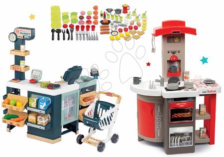 Spielküchen vom Hersteller Smoby | Seite 6 - Set Klappküche Elektro Tefal Opencook Smoby rot mit Kaffeemaschine und Kühlschrank