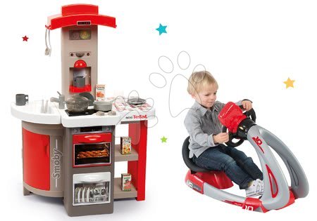 Mini Tefal - Set kuchyňka skládací elektronická Tefal Opencook Bubble Smoby červená se zvukem a magickým bubláním