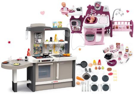 Kuchyňky pro děti sety - Set kuchyňka rostoucí s tekoucí vodou Tefal Evolutive Smoby