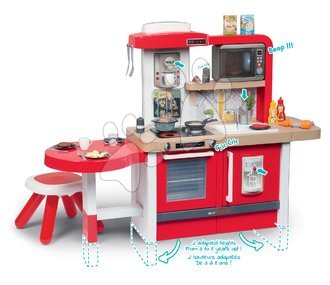 Dětské kuchyňky - Kuchyňka rostoucí s tekoucí vodou a mikrovlnkou Tefal Evolutive Gourment Smoby se židlí a stolečkem_1