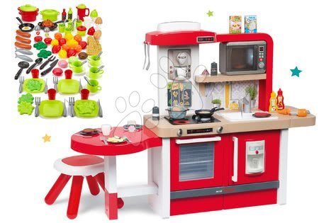 Detské kuchynky - Set kuchynka rastúca s tečúcou vodou a mikrovlnkou Tefal Evolutive Smoby