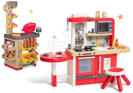 Kuchyňky pro děti sety - Set kuchyňka rostoucí s tekoucí vodou a mikrovlnkou Tefal Evolutive Smoby