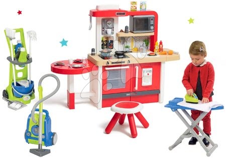Kuchyňky pro děti sety - Set kuchyňka rostoucí s tekoucí vodou a mikrovlnkou Tefal Evolutive Smoby