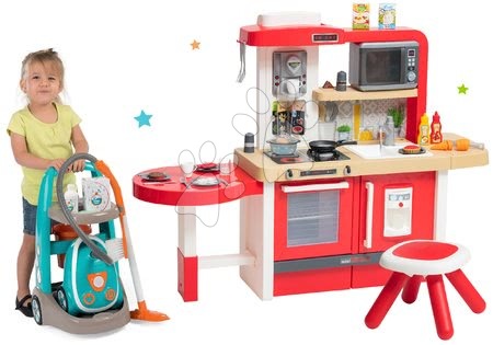 Kuchyňky pro děti sety - Set kuchyňka rostoucí s tekoucí vodou a mikrovlnkou Tefal Evolutive Smoby