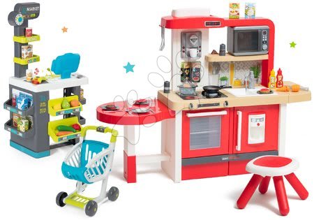 Mini Tefal - Set kuchynka rastúca s tečúcou vodou a mikrovlnkou Tefal Evolutive Smoby