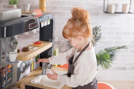 Kuchynky pre deti sety - Set reštaurácia s elektronickou kuchynkou Chef Corner Restaurant Smoby a lavica na kreslenie s magnetickou obojstrannou tabuľou_1