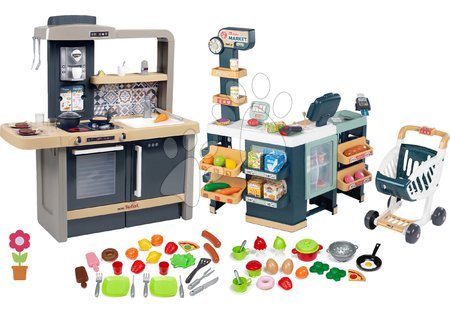 Spielküchen - Elektronische Küche mit einstellbarer Höhe Tefal Evolutive und Maxi Market Smoby Shop