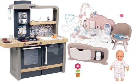 Dětské kuchyňky - Set kuchyňka elektronická s nastavitelnou výškou Tefal Evolutive New Kitchen Smoby