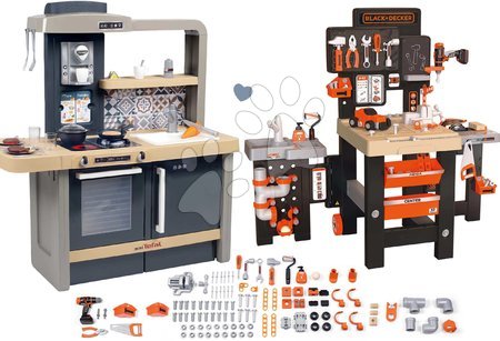 Spielküchensets - Elektronische Küche mit einstellbarer Höhe Tefal Evolutive und Arbeitstisch Smoby