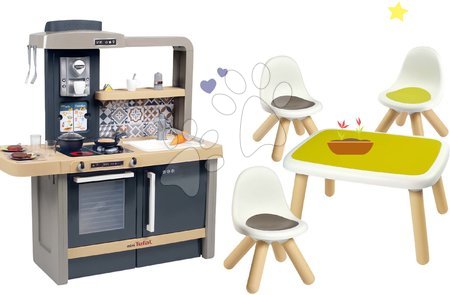 Spielküchen - Elektronische Küche Set mit einstellbarer Höhe Tefal Evolutive und KidTable Smoby Tisch