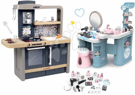 Spielküchensets - Elektronische Küche mit verstellbarer Höhe Tefal Evolutive und Kosmetiktisch Smoby
