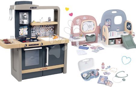 Spielküchen - Elektronische Küche mit einstellbarer Höhe Tefal Evolutive und Puppenhaus Smoby