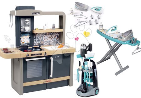 Cocinas infantiles | Página 3 - Set de cocina electrónica con altura ajustable Tefal Evolutive y carrito de limpieza Smoby