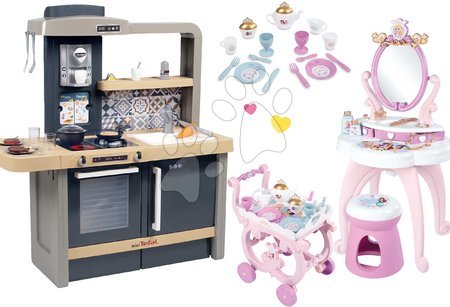 Spielküchen - Elektronische Küchenmaschine mit einstellbarer Höhe Tefal Evolutive und Kosmetiktisch Prinzessin Smoby