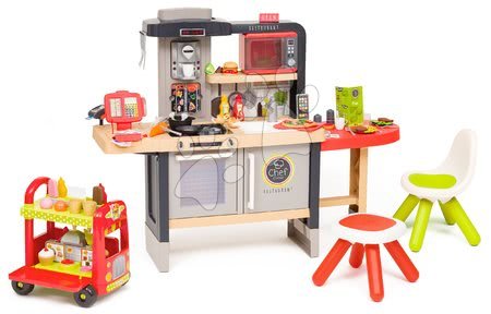 Kuchynky pre deti sety - Reštaurácia s elektronickou kuchynkou Chef Corner Restaurant Smoby so zmrzlinárskym vozíkom