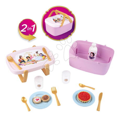 Princezné - Piknikový košík a stolík 2v1 Princezné Disney Picnic Basket Smoby