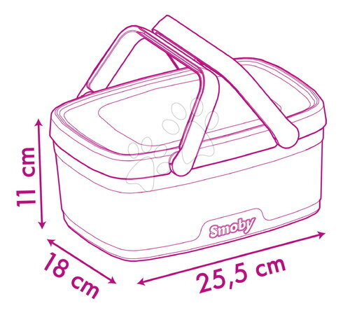 Nádobí a doplňky do kuchyňky - Piknikový košík a stolek 2v1 Princezny Disney Picnic Basket Smoby - 3