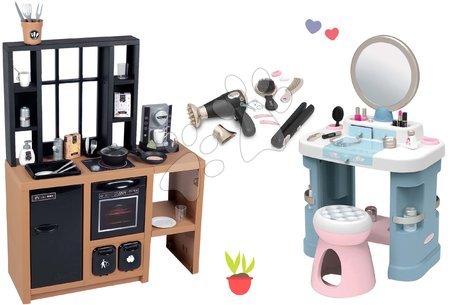 Dětské kuchyňky - Set kuchyňka moderní Loft Industrial a kosmetický stolek Smoby