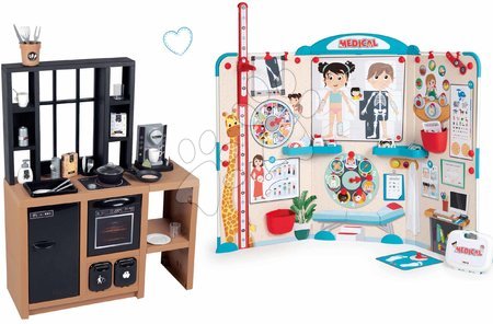Bucătării de jucărie - Set bucătărie modernă Loft Industrial și cabinet medical Smoby