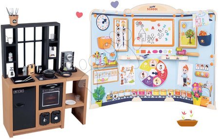 Role Play - Set kuchyňka moderní Loft Industrial a škola pro předškoláky Smoby