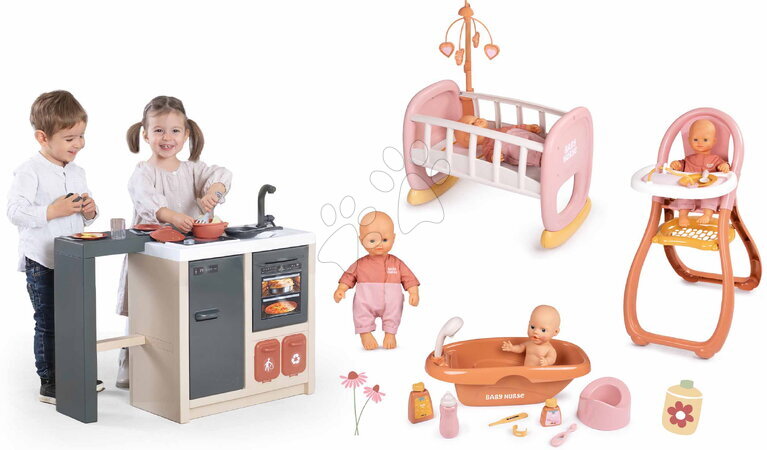 Smoby - Ensemble cuisine avec îlot et chaise de salle à manger Kitchen Island 360° Smoby