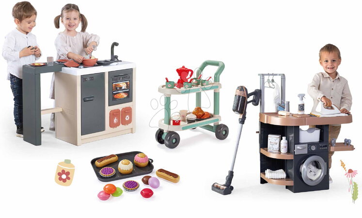 Smoby - Ensemble kitchenette îlot et buanderie « Kitchen Island 360° » Smoby