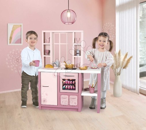 Elektronische Spielküchen - Elektronische Küche mit magischen Nudeln Loft Fleur Pink 360° Smoby - 4