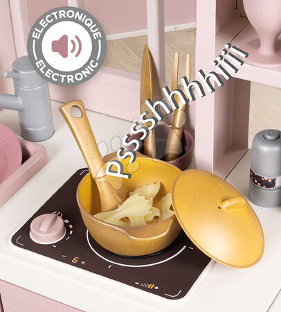 Elektronikus játékkonyhák - Játékkonyha elektronikus mágikus tésztával Loft Fleur Pink 360° Smoby - 3