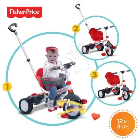 Tříkolky od 10 měsíců - Tříkolka Fisher-Price Charm Touch Steering smarTrike - 4