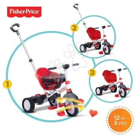 Tříkolky od 10 měsíců - Tříkolka Fisher-Price Charm Touch Steering smarTrike - 1