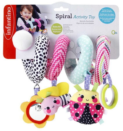 Sonagli e massaggiagengive - Špirála s aktivitami Pink Spiral Activity Toy Infantino_1