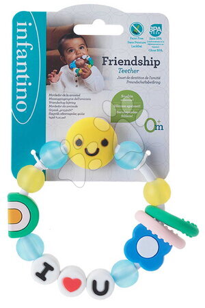 Hrkálky a hryzátka - Silikónové hryzátko Friendship Teether Silicone Infantino - 2