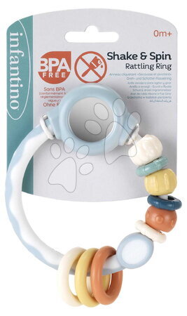 Od 0 do 3 mesiacov - Hrkálka Shake & Spin Rattling Ring Muted Color Infantino_1