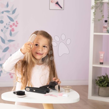 Detský kozmetický stolík - Kaderníčka s elektronickým sušičom na vlasy My Beauty Hair Set Smoby s kulmou kefou hrebeňom a doplnkami do vlasov_1