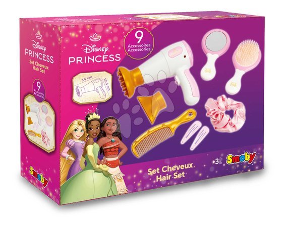 Schminktisch für Kinder - Friseurin mit elektronischem Haartrockner Disney Prinzessinnen Haarset Smoby - 4