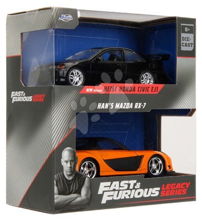 Modele - Autka Honda Civic Coupe a Han´s Mazda RX-7 Fast & Furious Twin Pack Jada - 7