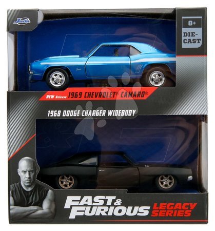 Modele - Autka Chevrolet Camaro 1969 a Dodge Charge Wide Body 1968 Fast & Furious Twin Pack Jada - 6