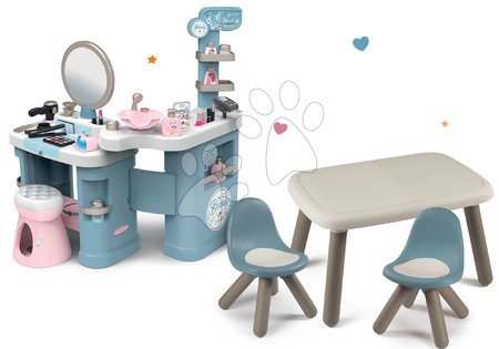 Játékok lányoknak - Szett elektronikus pipere asztal My Beauty Center 3in1 Smoby és asztal két kisszékkel