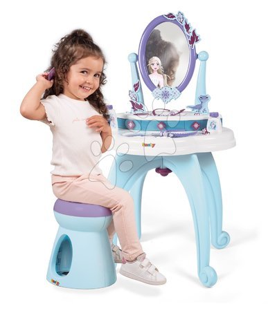Kozmetický stolík pre deti - Kozmetický stolík a taburetka Frozen Hairdresser 2in1 Smoby_1