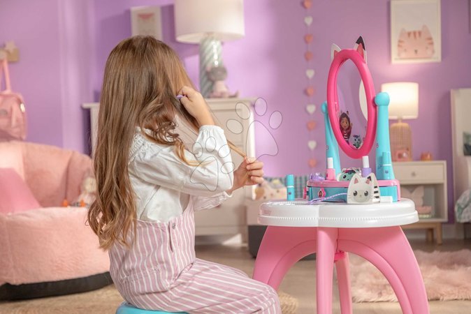Schminktisch für Kinder - Kosmetiktisch mit drehbarem Spiegel und Stuhl Gabby Dressing Table 2in1 Smoby - 4