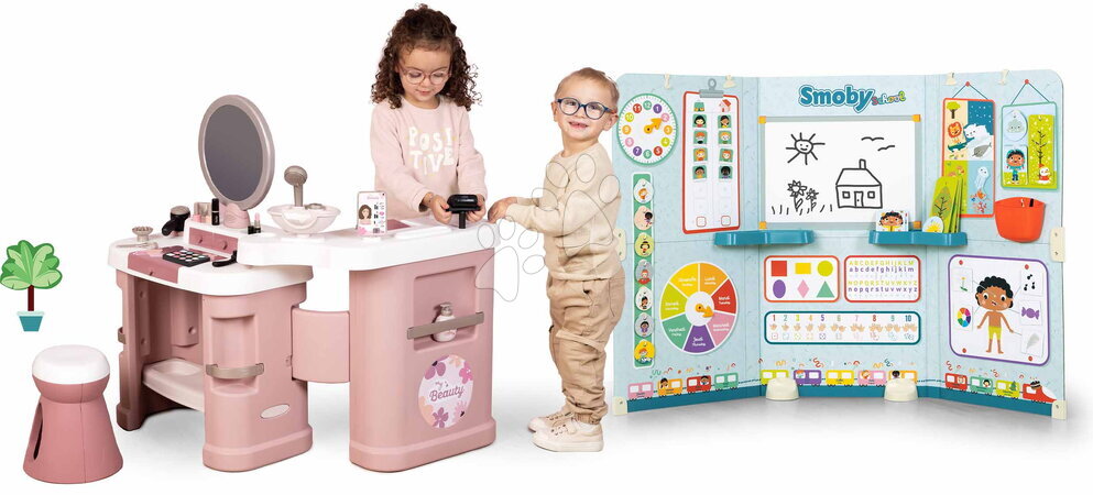 Kosmetické stolky sety | Strana 2 - Set kosmetický stolek s elektronickým fénem My Beauty Center 3v1 Smoby