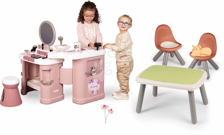 Seturi măsuțe cosmetice  - Set măsuța cosmetică cu uscător electronic My Beauty Center 3v1 Smoby