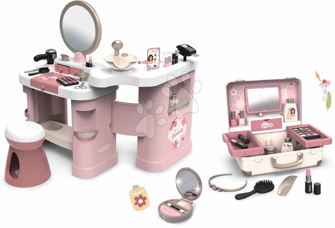 Kosmetické stolky sety | Strana 2 - Set kosmetický stolek s kufříkem a elektronickým fénem My Beauty Center 3v1 Smoby