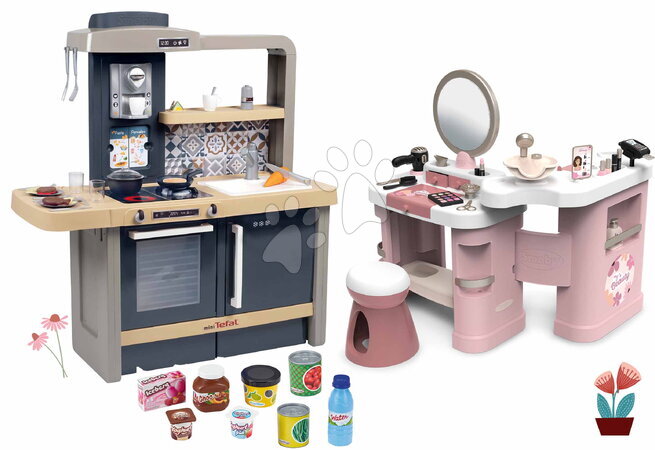 Seturi măsuțe cosmetice  - Set măsuța cosmetică și bucătărie cu sunete My Beauty Center 3in1 Smoby_1