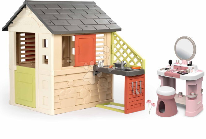Seturi măsuțe cosmetice  - Set masă de toaletă lângă căsuță My Beauty Dressing Table Smoby