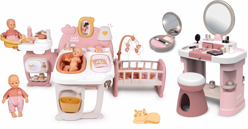 Seturi măsuțe cosmetice  - Set masă de toaletă cu căsuță mare și păpușă My Beauty Dressing Table Smoby