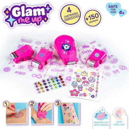 Kosmetický stolek pro děti - Tetovací sada s metalickými fóliemi Glam Metallic Tattoo Smoby - 3
